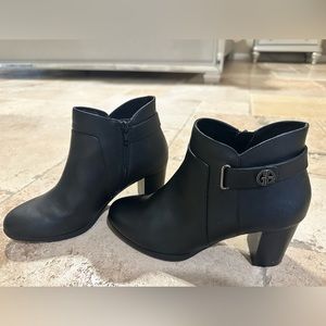 Black leather Booties